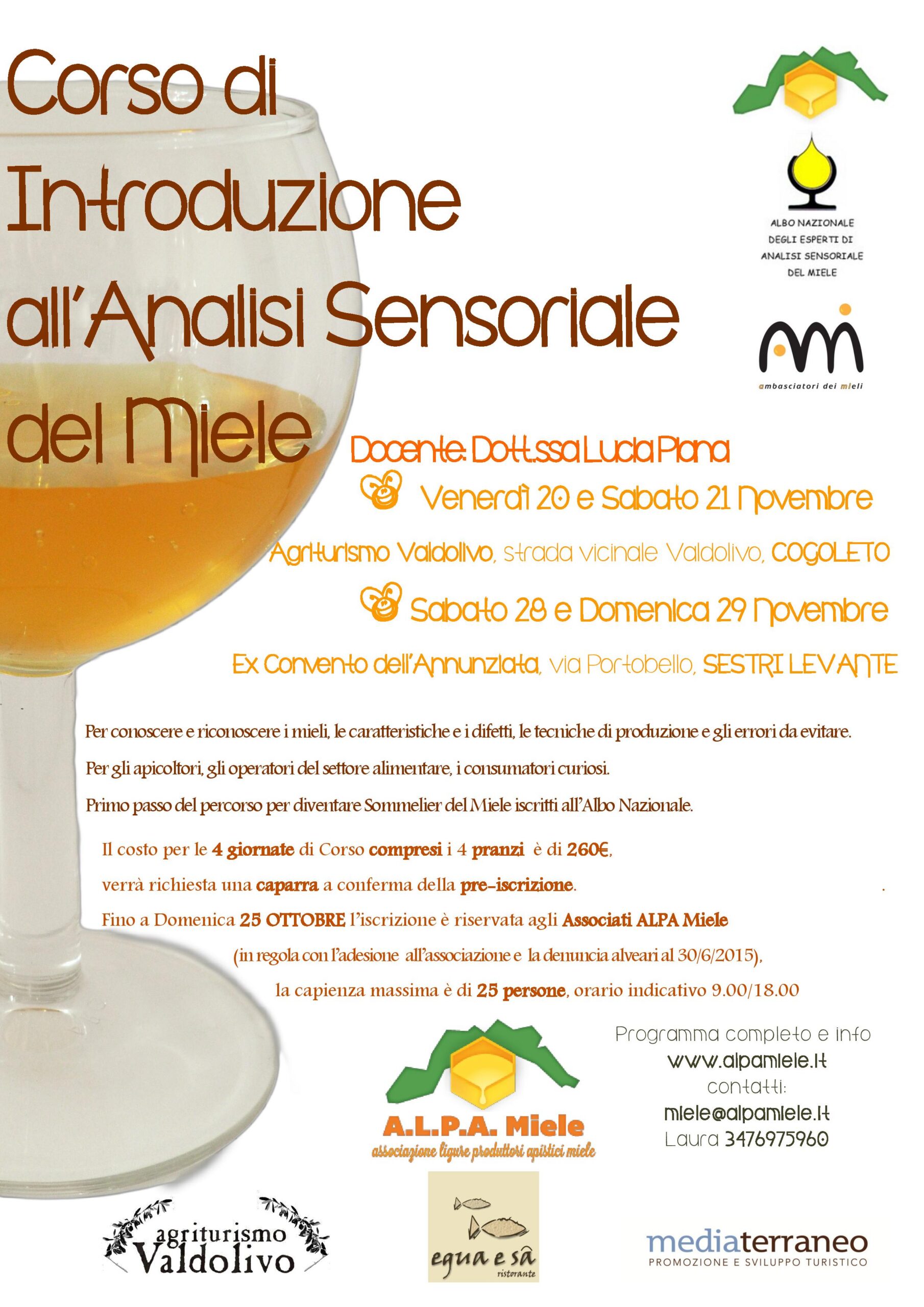 Corso di Introduzione all’Analisi Sensoriale del Miele