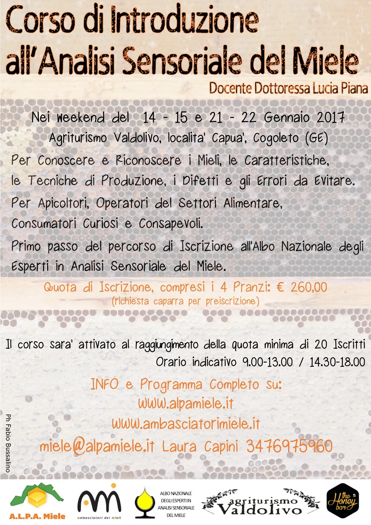 Corso di Introduzione all’Analisi Sensoriale del Miele 2017