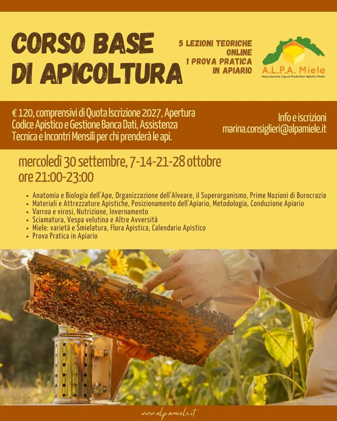 alpamiele corso BASE apicoltura autunno 2026